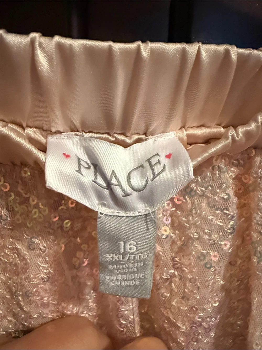 The Children's Place Pale Pink Sequin Tiered Girls Skirt